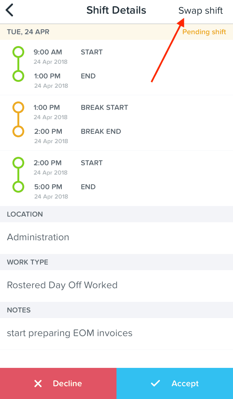 Shift Swapping is now available in WorkZone KeyPay